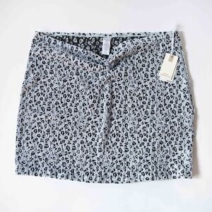 Good American Always Fits Textured Leopard Mini Swim Skirt